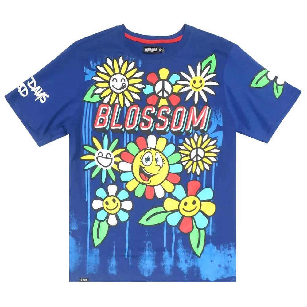 Contender CTDR Streetwear Men's T-Shirt Blossom Puff Print Comic Art Tee